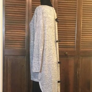 Long Grey Sweater Hi-Lo , Size: Large